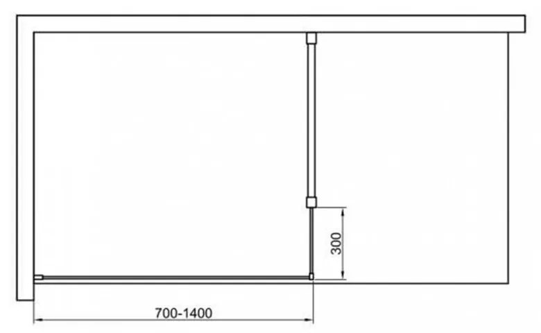 Walker 100x195 cm Walk in zuhanyfal