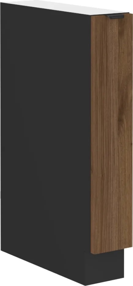 Alsó szekrény kihúzható kosárral, okapi dió/fekete, MENZO 15 D CARGO BB