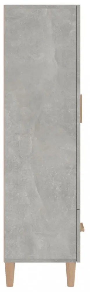 betonszürke szerelt fa magasszekrény 70 x 31 x 115 cm