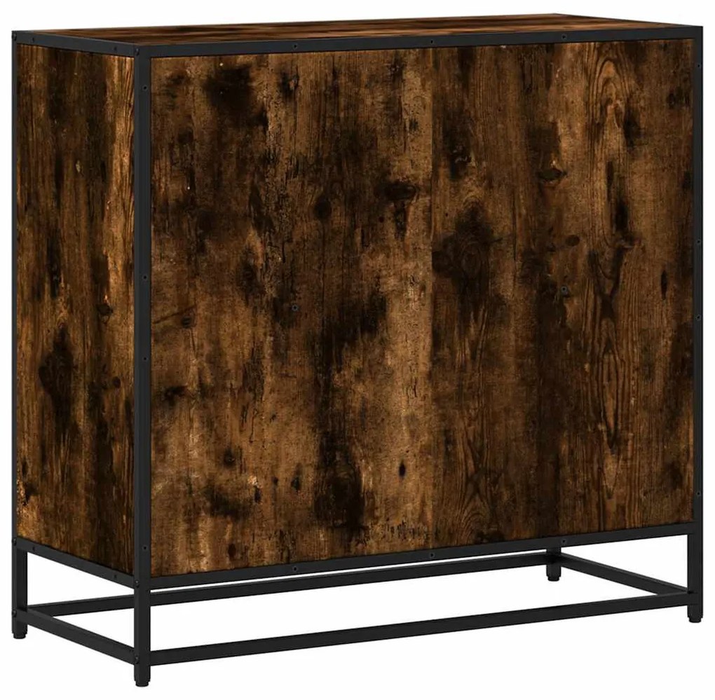 füstös tölgy színű szerelt fa könyvszekrény 80,5x35x76 cm