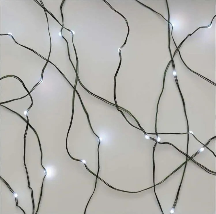 LED kültéri fényfüzér, 150 LED, 20 m, IP44, hideg fehér