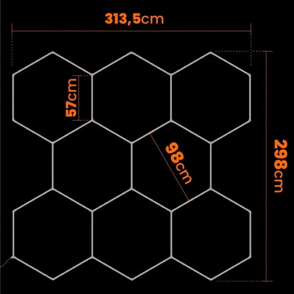 LED mennyezeti lámpatest LED/350W/85-265V 4000K 313x298 cm CRI 90 IP44 fehér