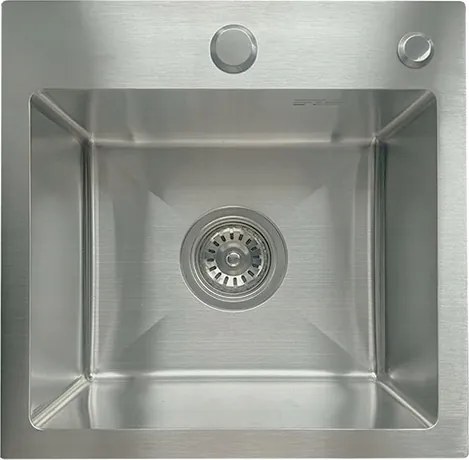 Mila acél mosogató 38 x 38 cm 1 kamrás inox szekrény alá 40 cm