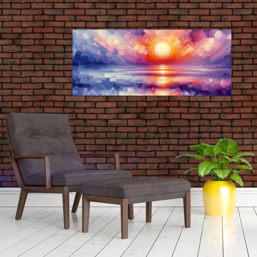 Kép - Színes művészi naplemente (120x50 cm)