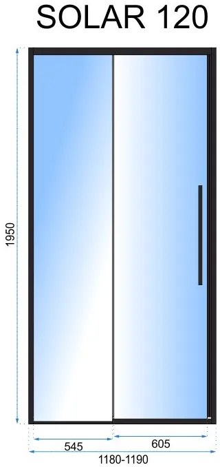 Zuhanyajtó SOLAR black MAT 120