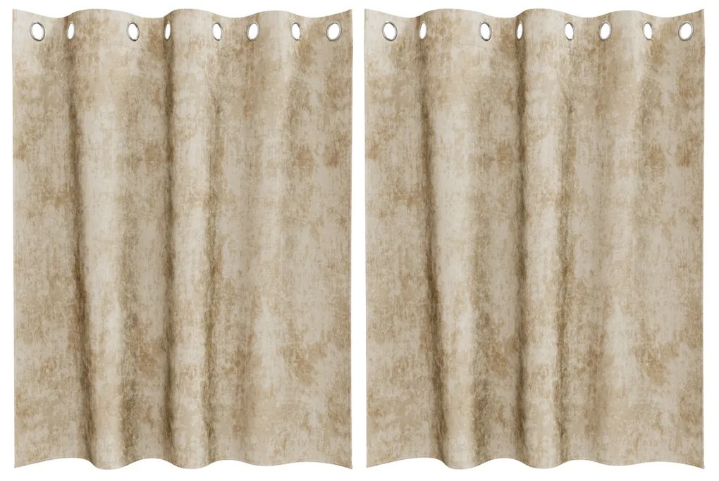 bársony függönyök 2 db grommettel krém 140x140 cm