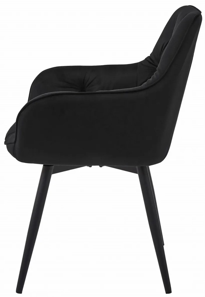 JORK360 VELVET fekete forgó étkezőszék