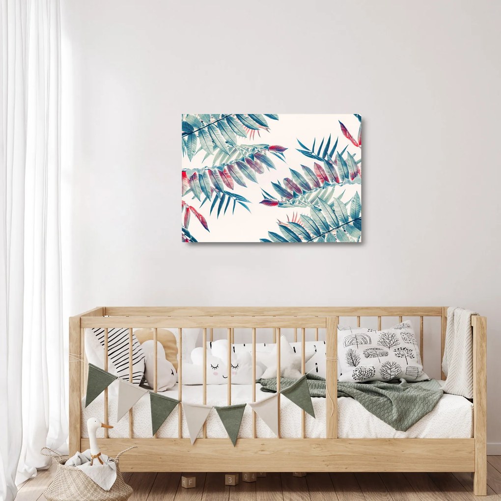 Kép - Trópusi levelek (üvegen) (70x50 cm)