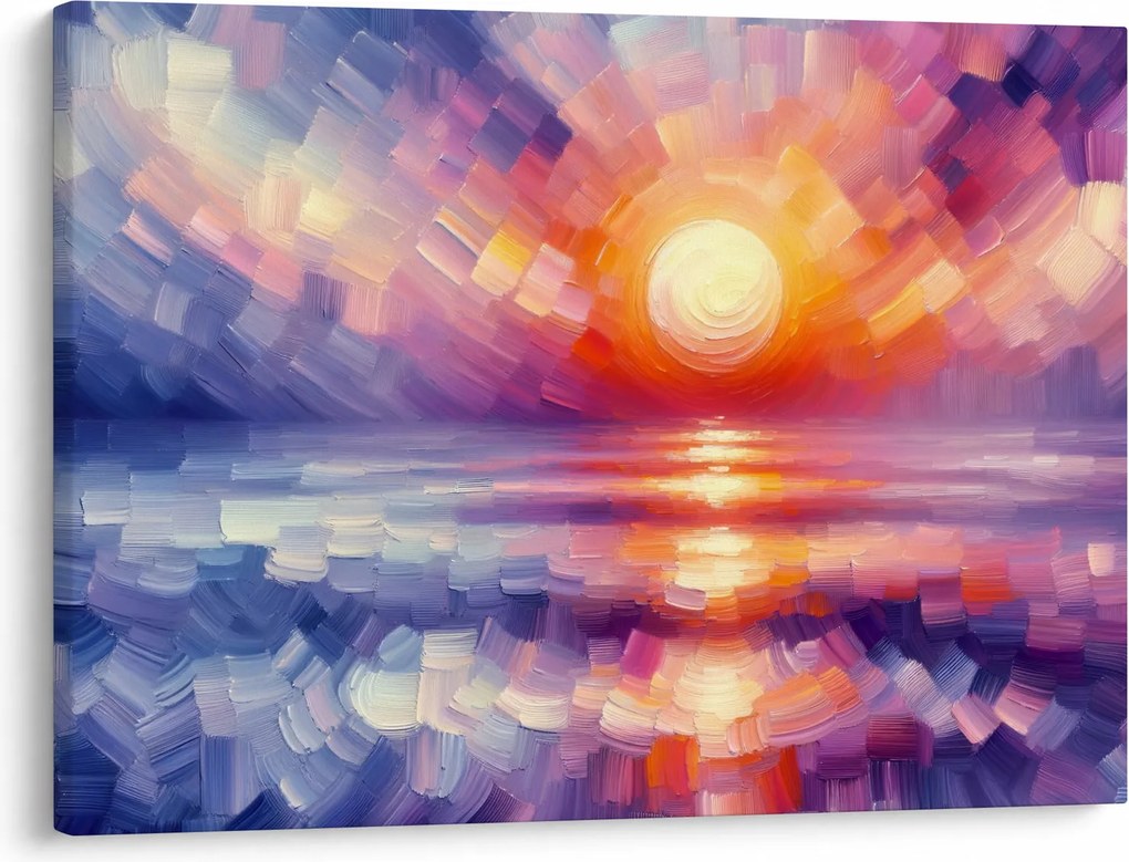Kép - Színes művészi naplemente (70x50 cm)