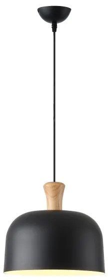 Csillár zsinóron 1xE27/15W/230V fekete átm. 27 cm