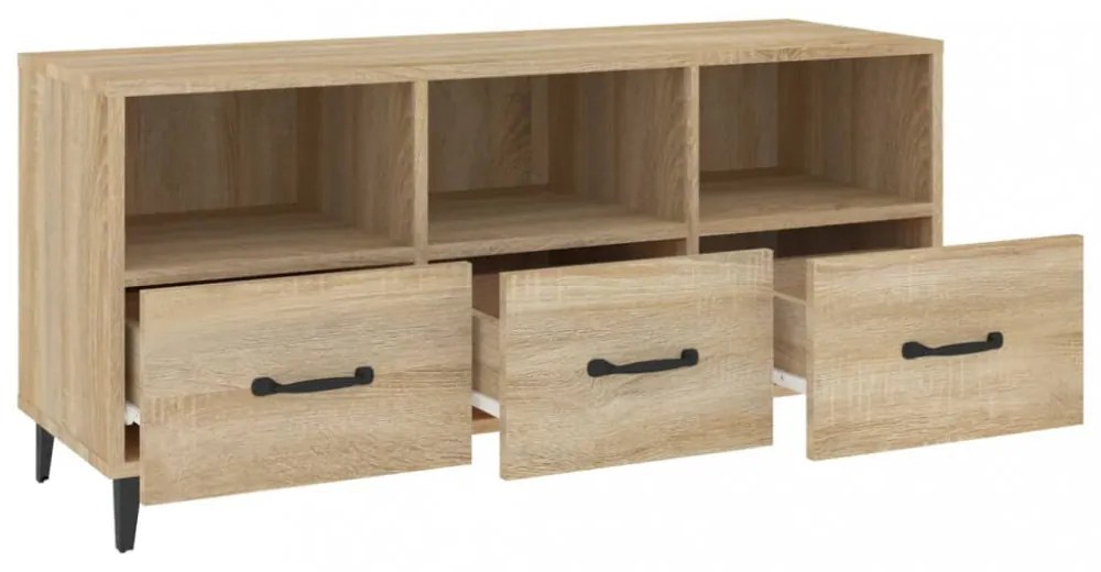 sonoma tölgyszínű szerelt fa TV-szekrény 102 x 35 x 50 cm
