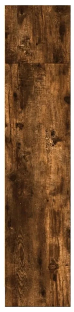 füstös tölgy színű szerelt fa könyvszekrény 80 x 24 x 109 cm