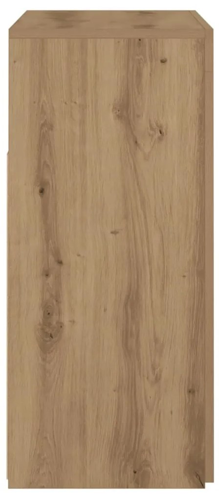 kézműves tölgy szerelt fa tálalószekrény LED-ekkel 80x35x75 cm
