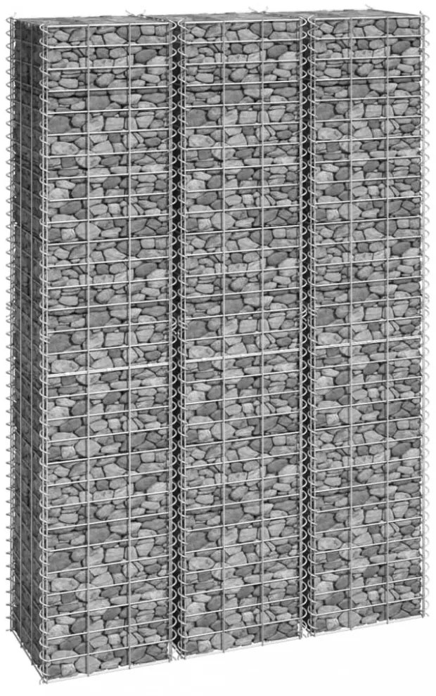 3 db vas gabion magaságyás 30 x 30 x 150 cm