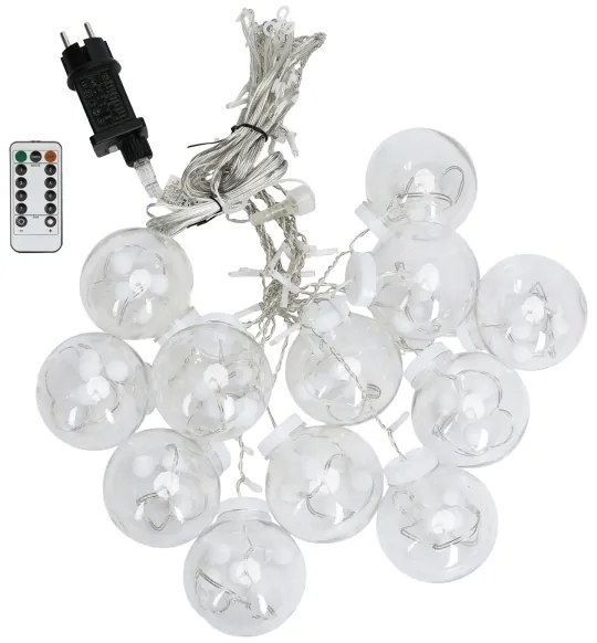 Aigostar - LED kültéri karácsonyi fényfüzér 120 LED, 6 W, 230 V, 8 világítási üzemmód, 3 x 0,6 m, IP44, hideg fehér + távirányító