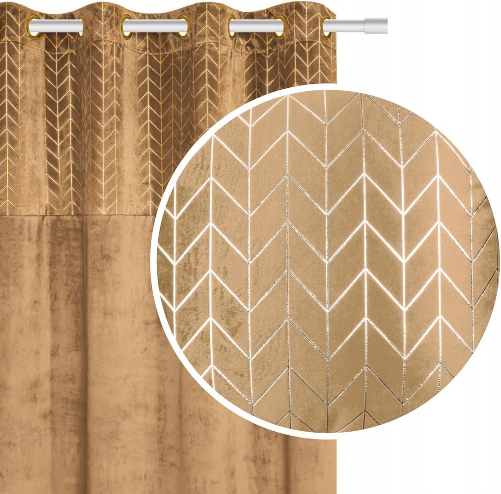 Velvet Nord Mustárszínű Velúr Függöny 140x250