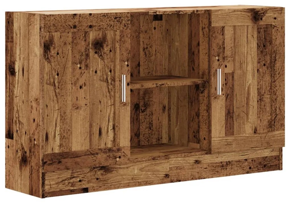 antik fa színű szerelt fa tálalószekrény 120 x 30,5 x 70 cm