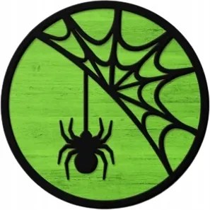 Ólomüveg Kép Dekoráció Fa Dekoráció Pók Decoupage Halloween Öko