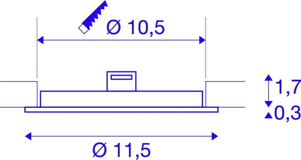 SLV SENSER 1003008 Beépíthető spotlámpa 1xLED 3000K 420LM IP20