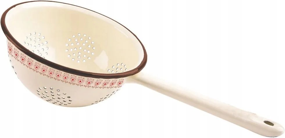 Konyhai Zománcozott Cédrusfa Bézs, Tonca Fogantyúkkal 20 CM