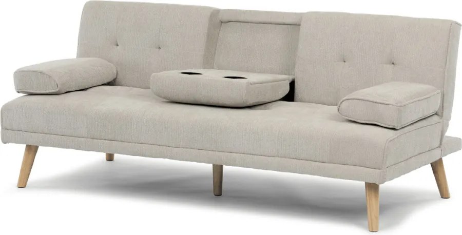 Háromszemélyes kihúzható kanapé, bézs, szövet, ASB-C3034 CRM2