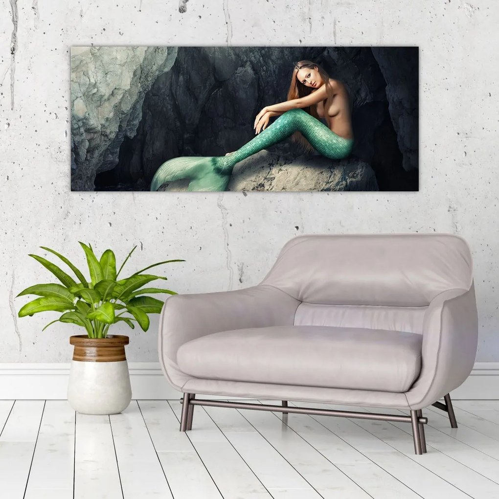 Kép - Hableány a sziklán (120x50 cm)