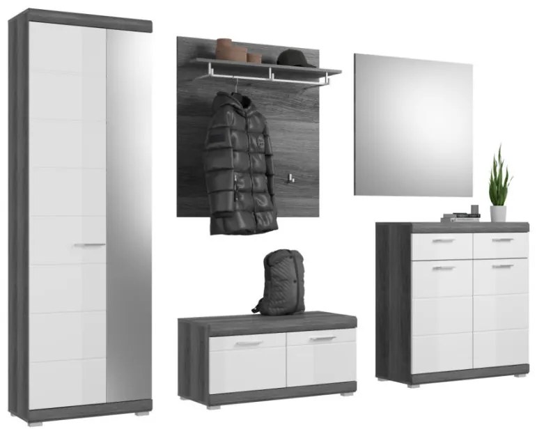 Scout tükrös szekrény fehér magasfényű