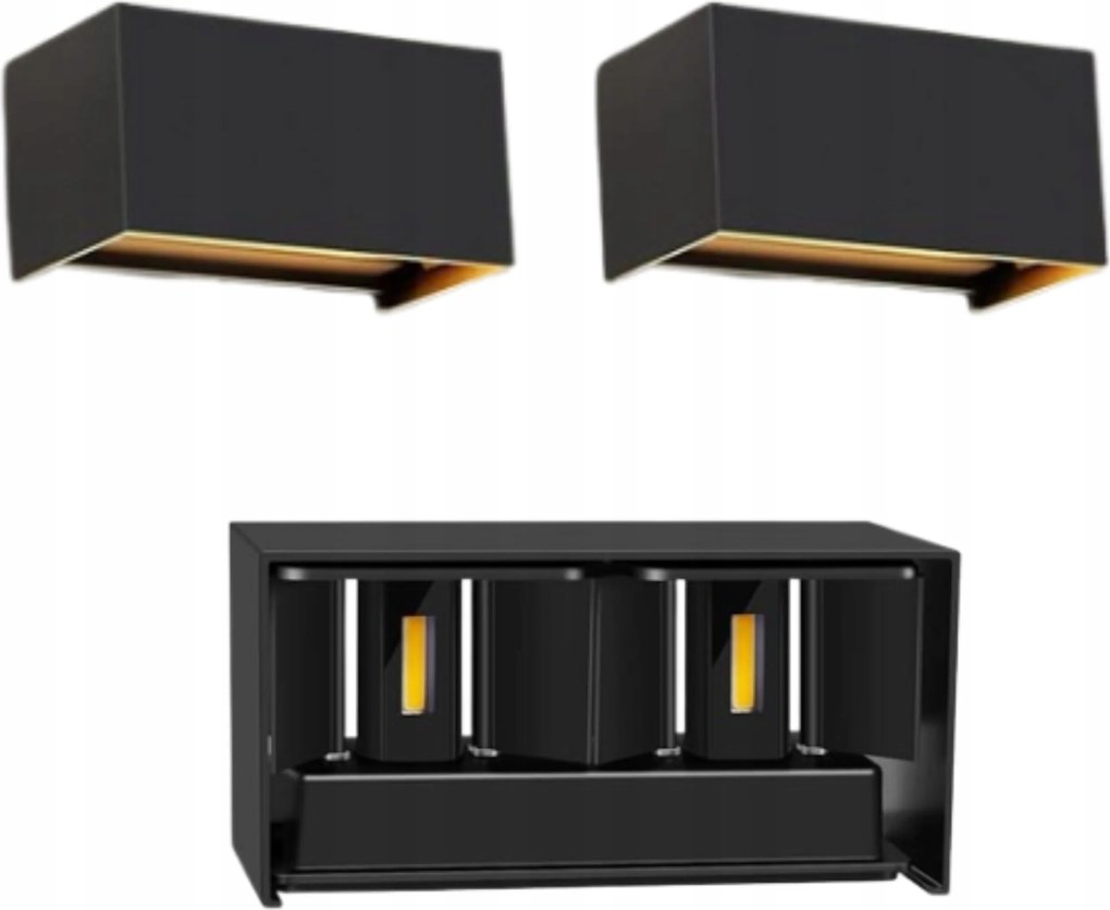 Fali lámpa Homlokzati lámpák Led Modern 2 db-os szett Fekete