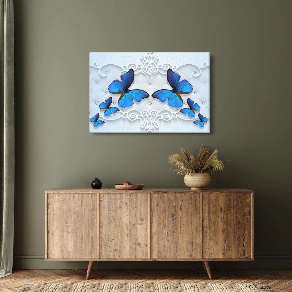 Kép - kék pillangók (90x60 cm)