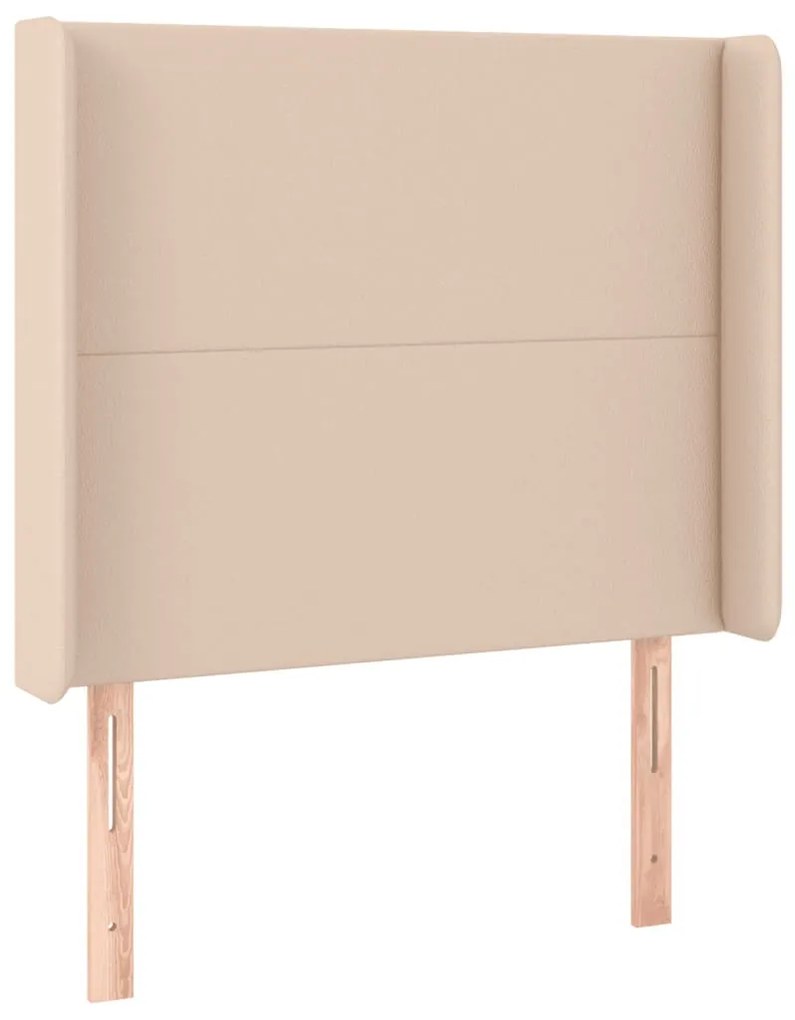 cappuccino műbőr LED-es fejtámla 83x16x118/128 cm