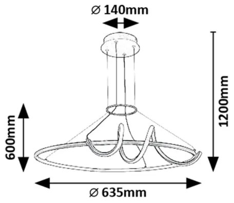 Rabalux 72022 - LED Dimmelhető csillár zsinóron MENAZI LED/46W/230V 3000-6500K + távirányító