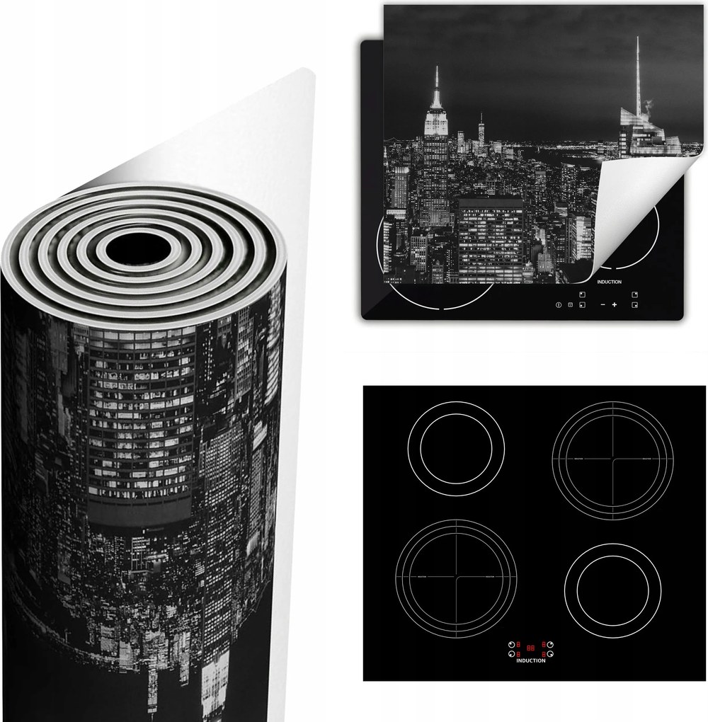 Tűzhelyvédő Szőnyeg Több Helyet Biztosít 60x52 éjszaka város