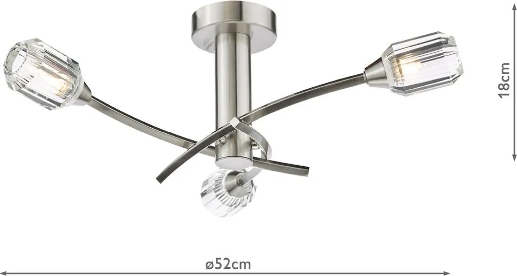 Dar Lighting kristály modern mennyezeti lámpa zonda polírozott nikkel darzon5338