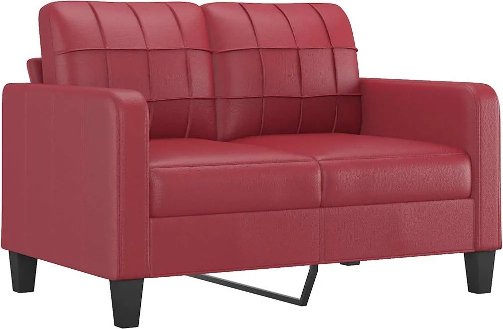vidaXL 2 személyes bordó műbőr kanapé 120 cm