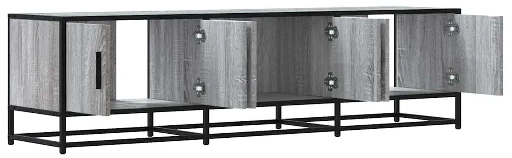 szürke sonoma színű szerelt fa és fém TV-szekrény 150x35x41 cm
