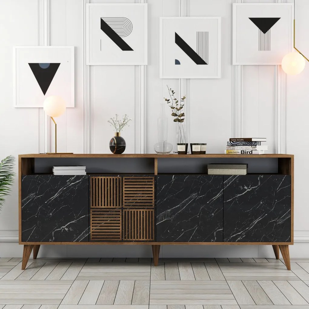Milan - Walnut, Black Marble