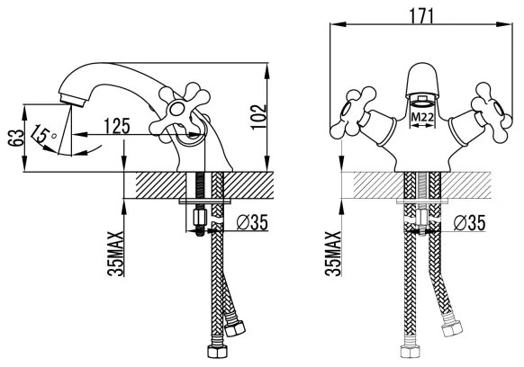 Aqualine - Mosdócsap VICTORIA fényezett króm