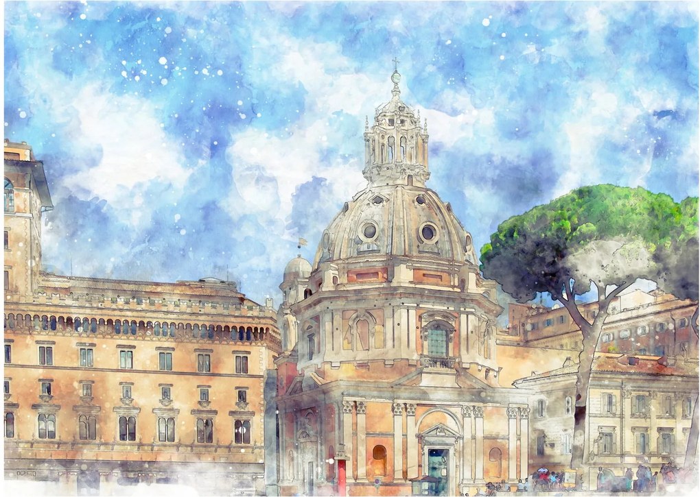 Kép - Santa Maria di Loreto temploma, Róma, Olaszország (70x50 cm)