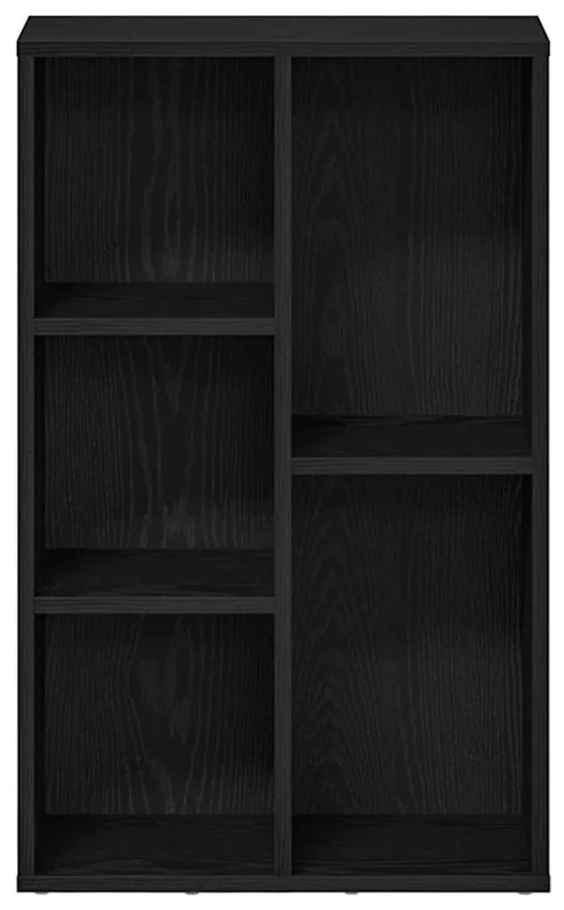 fekete tölgy szerelt fa könyvespolc 50x25x80 cm