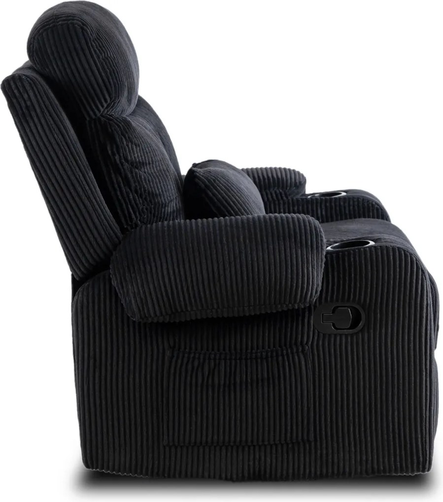 Dönthető fotel fekete kordbársony, TORRES