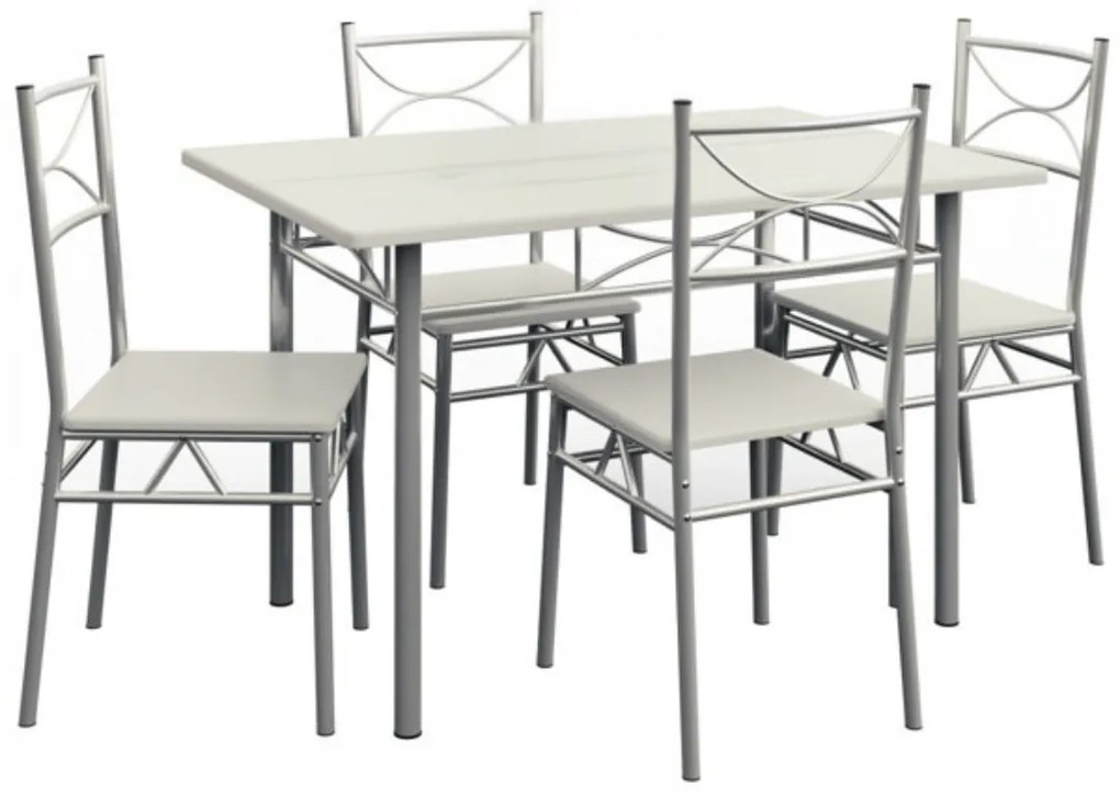 Jurhan PAUL étkezőgarnitúra, 5 részes, bársony fehér