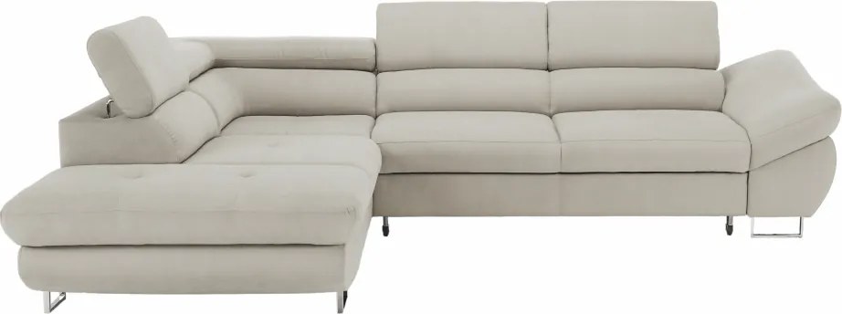 Sarokülőgarnitúra, szürke-bézs taupe, balos, FABIA