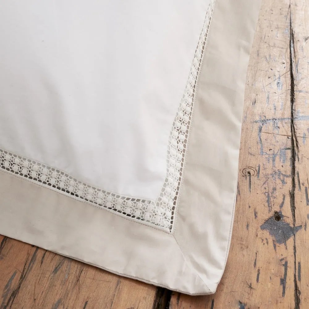 Fehér kétszemélyes pamut ágyneműhuzat 200x200 cm Oxford Lace – Bianca