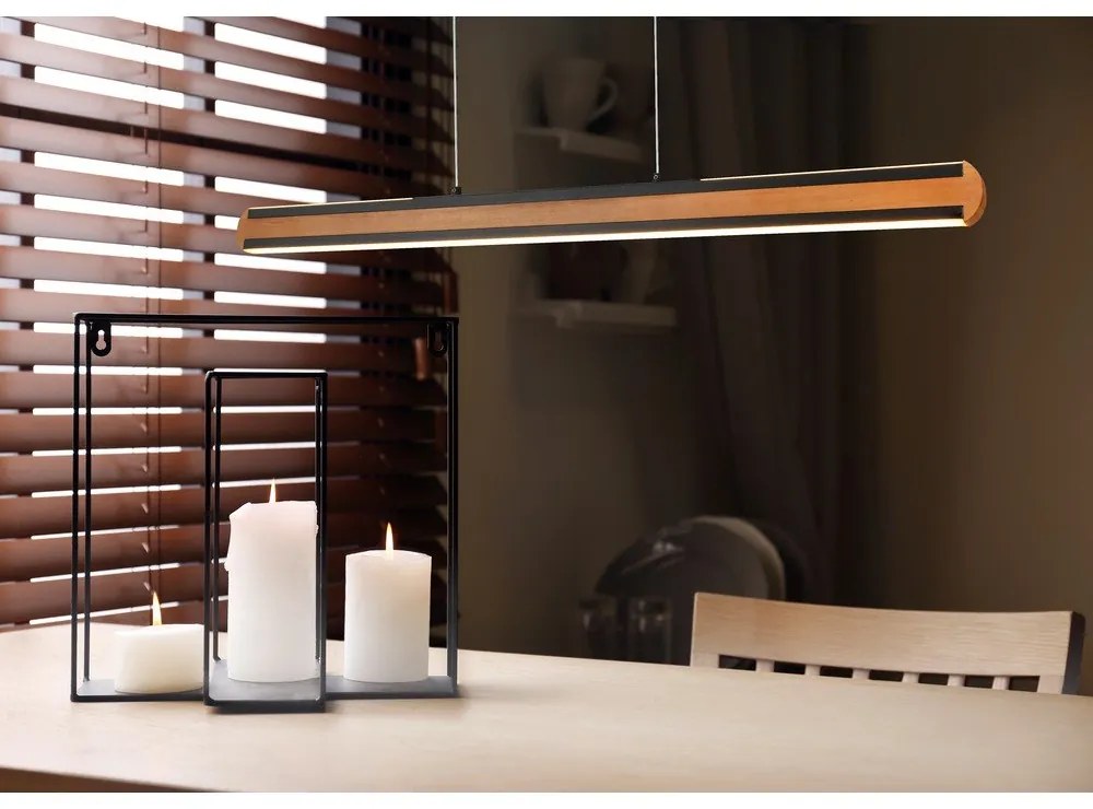 Fekete-natúr színű LED függőlámpa Deacon – Trio