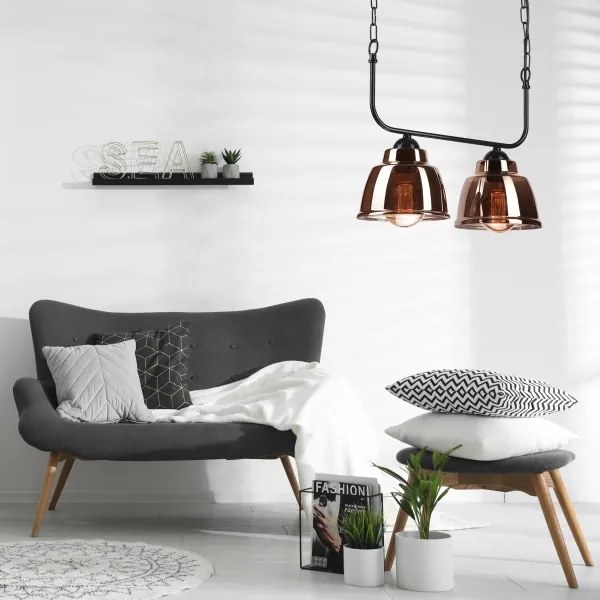 Csillár láncon MARIO 2xE27/60W/230V sárgaréz