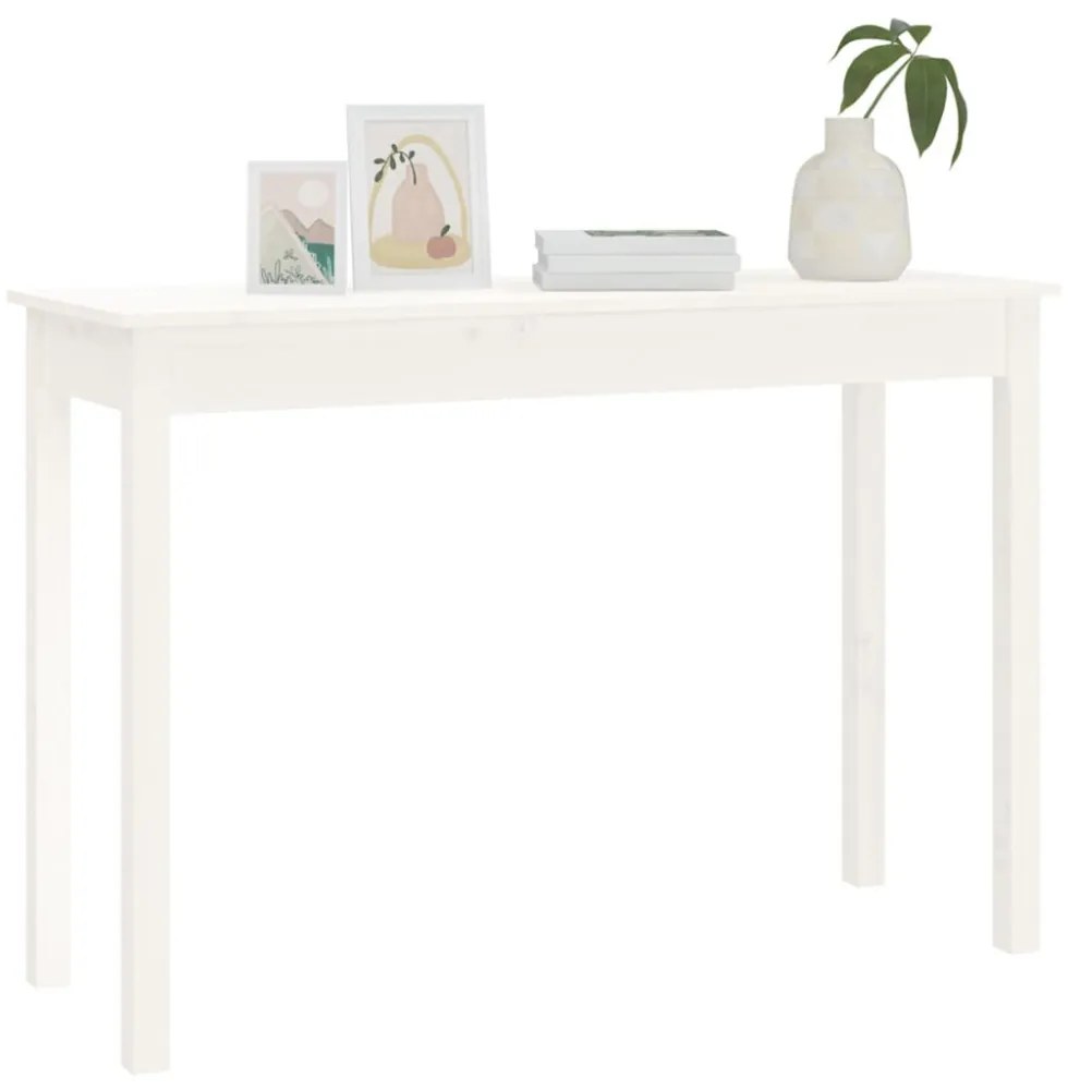 fehér tömör fenyőfa tálalóasztal 110 x 40 x 75 cm