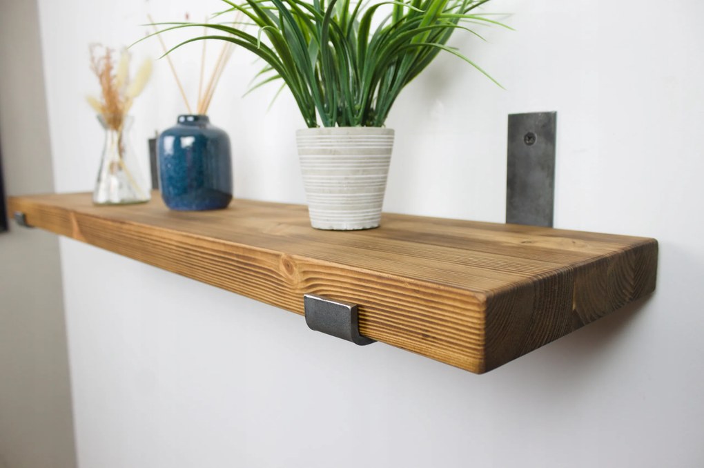 Falra akasztható polc Ipari Loft fa fém szoba 100cm x 25cm