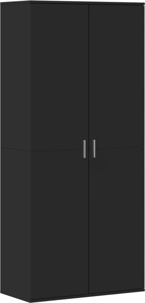 vidaXL fekete szerelt fa cipősszekrény 80 x 39 x 178 cm