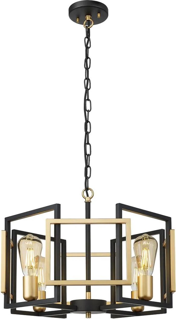 Italux loft modern függeszték primero matt fekete arany itxpnd-44003-4-bk-gd