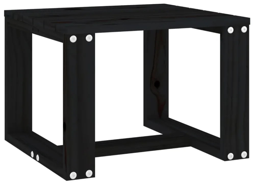 fekete kerti tömör fenyőfa kisasztal 40x38x28,5 cm